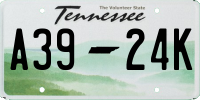 TN license plate A3924K