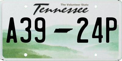 TN license plate A3924P
