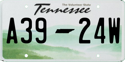 TN license plate A3924W