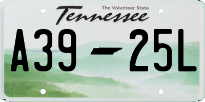 TN license plate A3925L
