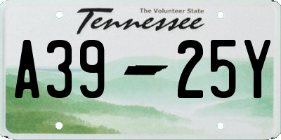 TN license plate A3925Y