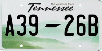 TN license plate A3926B