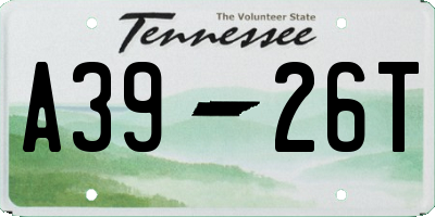 TN license plate A3926T