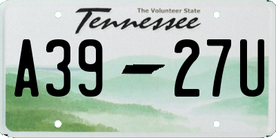 TN license plate A3927U