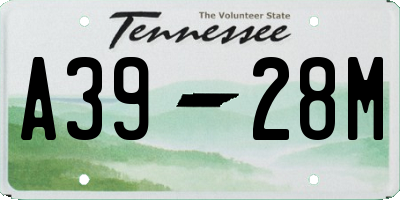 TN license plate A3928M