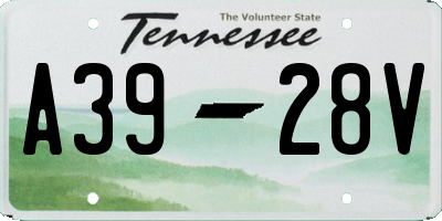 TN license plate A3928V
