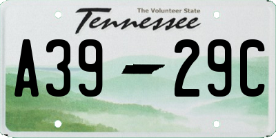 TN license plate A3929C