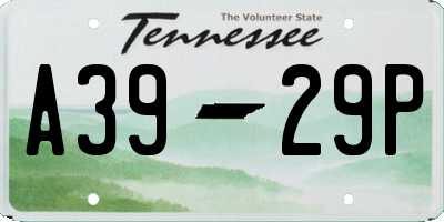 TN license plate A3929P