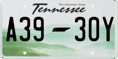 TN license plate A3930Y