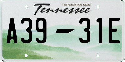 TN license plate A3931E