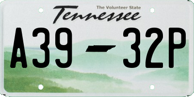 TN license plate A3932P