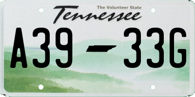 TN license plate A3933G