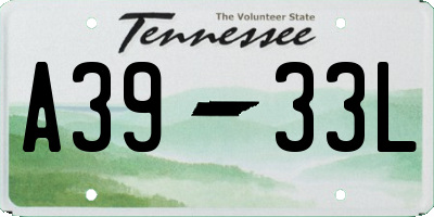 TN license plate A3933L
