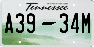 TN license plate A3934M