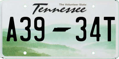 TN license plate A3934T