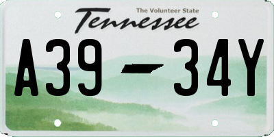 TN license plate A3934Y