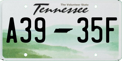 TN license plate A3935F