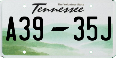 TN license plate A3935J