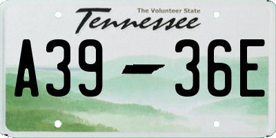 TN license plate A3936E