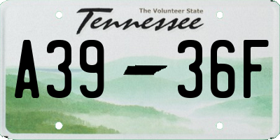 TN license plate A3936F