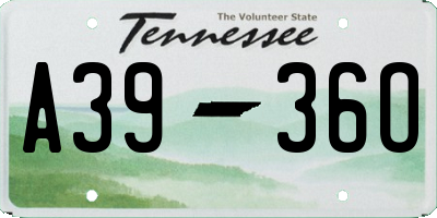 TN license plate A3936O