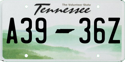 TN license plate A3936Z