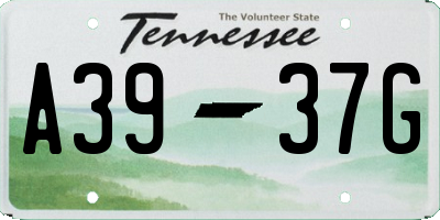 TN license plate A3937G