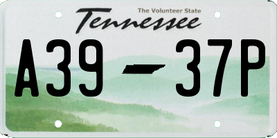 TN license plate A3937P