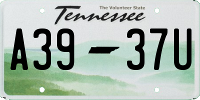 TN license plate A3937U
