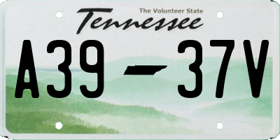 TN license plate A3937V