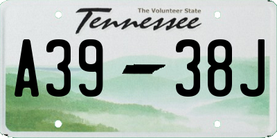 TN license plate A3938J