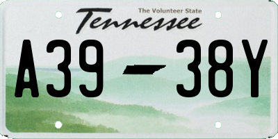 TN license plate A3938Y