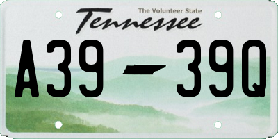 TN license plate A3939Q