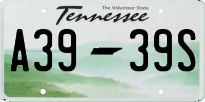 TN license plate A3939S