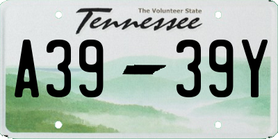 TN license plate A3939Y