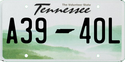 TN license plate A3940L