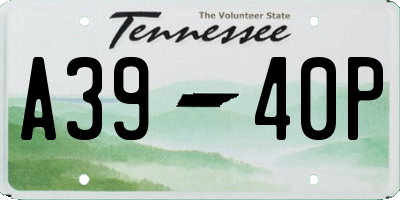 TN license plate A3940P