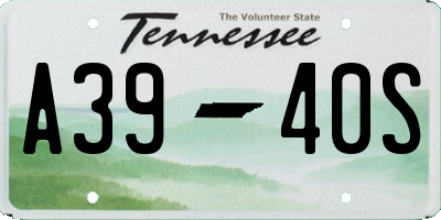 TN license plate A3940S