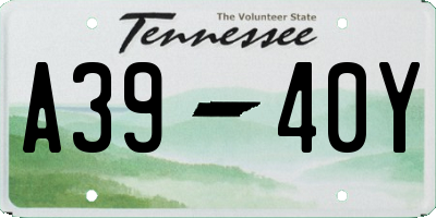 TN license plate A3940Y
