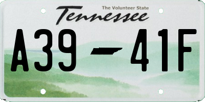 TN license plate A3941F
