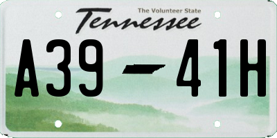 TN license plate A3941H