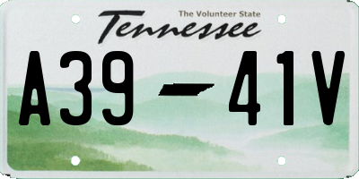 TN license plate A3941V