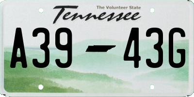 TN license plate A3943G