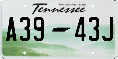 TN license plate A3943J