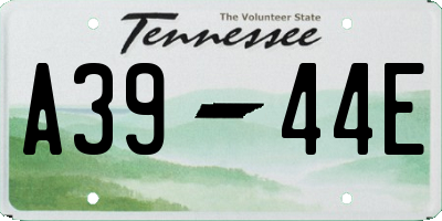 TN license plate A3944E