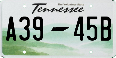 TN license plate A3945B