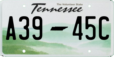 TN license plate A3945C
