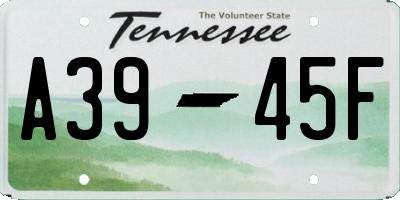 TN license plate A3945F