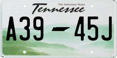 TN license plate A3945J