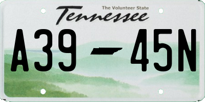 TN license plate A3945N